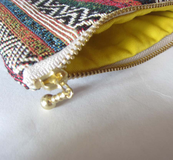 再販スペイン生地　S色のミルフィーユ　ポーチ　ボーダー・ストライプ　コスメ入れ　薬入れ　鍵入れ　小物整理 4枚目の画像