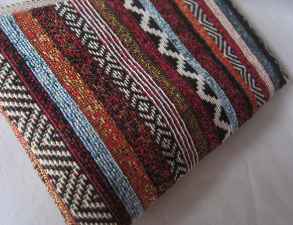 再販スペイン生地　S色のミルフィーユ　ポーチ　ボーダー・ストライプ　コスメ入れ　薬入れ　鍵入れ　小物整理 3枚目の画像