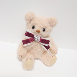 テディベア　ラティニティモヘア　ドット柄フリル付き　ぬいぐるみ テディベア ラティニティモヘア ドット柄フリル付き テディベア