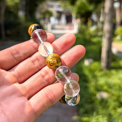 運命が好転する！金彫四神獣 タイガーアイ 本水晶 クリスタル