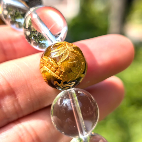 運命が好転する！金彫四神獣 タイガーアイ 本水晶 クリスタル