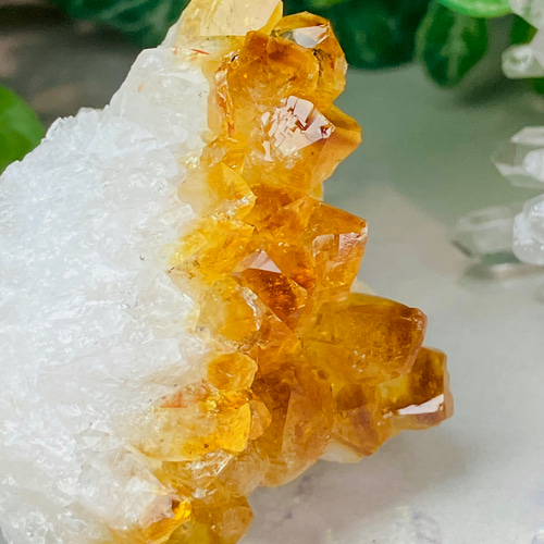 水晶 クラスター シトリンファントム 天然石 ファントム✨ シトリンクォーツ 原石 クラスター 黄水晶 天然石