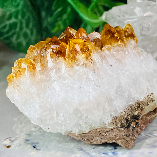 水晶 クラスター シトリンファントム 天然石 ファントム✨ シトリンクォーツ 原石 クラスター 黄水晶 天然石