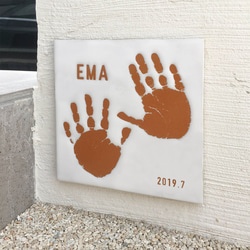 【オーダーメイド】メモリアルタイル／表札／手形／S・M・L 7枚目の画像