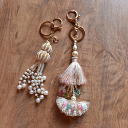 インド製 華やかラトカン大ぶりキーホルダー バッグチャーム