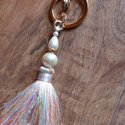 インド製 華やかラトカン大ぶりキーホルダー バッグチャーム