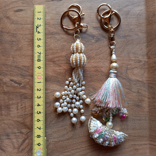 インド製 華やかラトカン大ぶりキーホルダー バッグチャーム