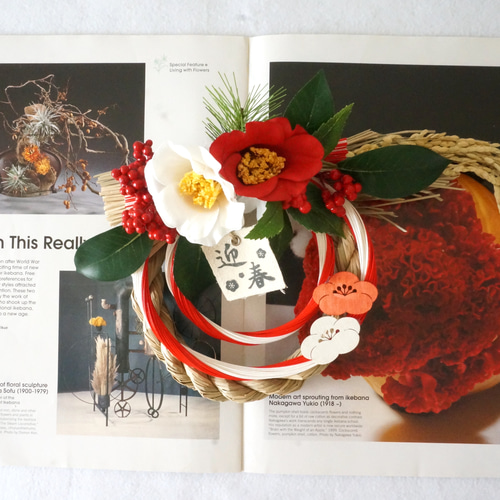 11月・早割お正月2026】紅白椿と南天のお正月飾り しめ縄・しめ飾り