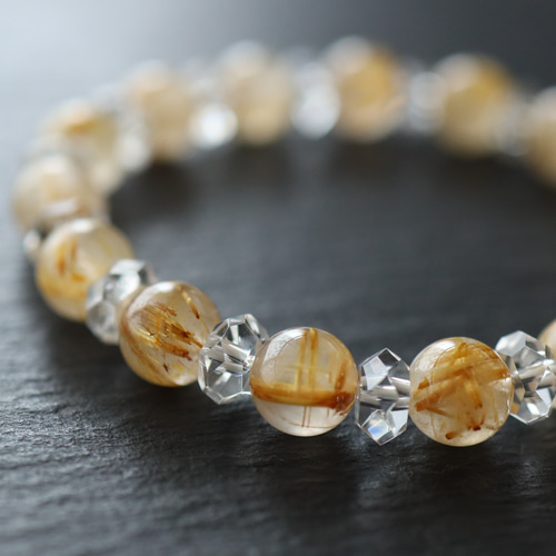 ☆プレミアムブレス☆凛々しく可憐で優しいルチルの石達☆ゴールド