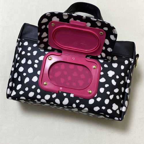 収納しやすい オムツポーチ一体型 内側ジャバラタイプ ダルメシアン柄