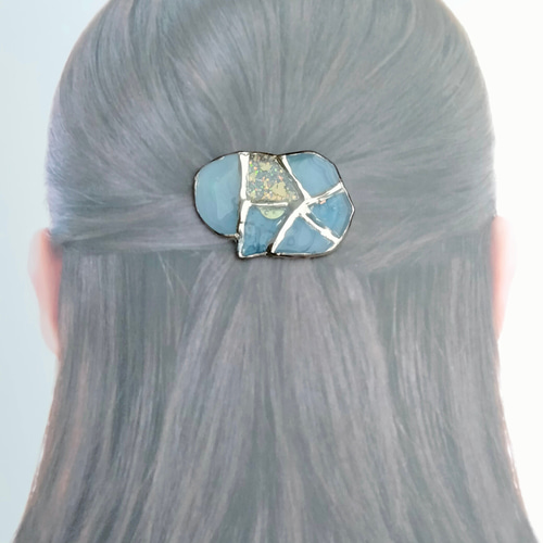 レジンヘアゴム ホヌ ステンドグラス調 ステンドグラス 蝶々のヘアゴム＊ ヘアゴム LAKI stained glass