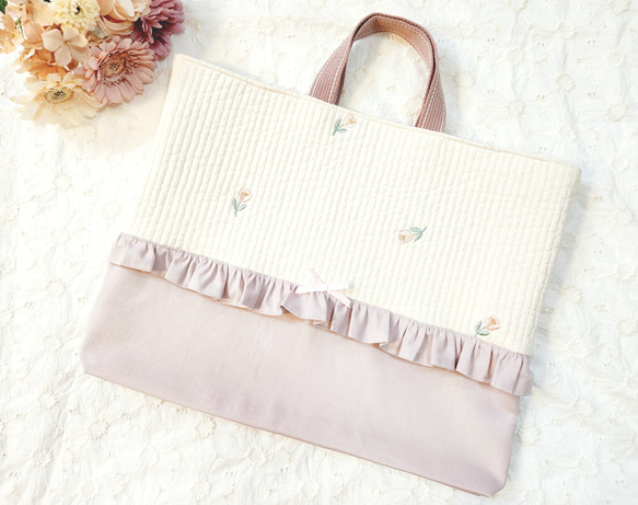ヌビ レッスンバック 手提げ 女の子 花柄 入園入学 ハンドメイド ヌビ レッスンバック 手提げ 女の子 花柄 入園入学 ハンドメイド