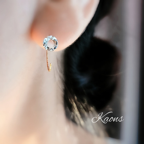 つけっぱなしOK! 1粒ジルコニアピアス サージカル ステンレス フープ