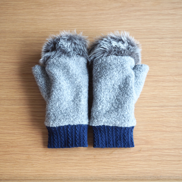 すぐ届く！ふんわりエコファーと尾州ウールのあったかアームウォーマー全2色・ギフトにも 14枚目の画像