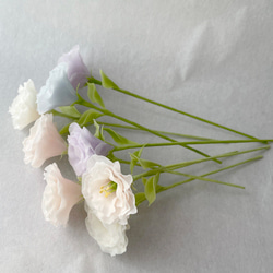 パンフラワー、紫陽花5種類とトルコキキョウ(樹脂粘土、ハンドメイド) パンフラワー、紫陽花5種類とトルコキキョウ(樹脂粘土
