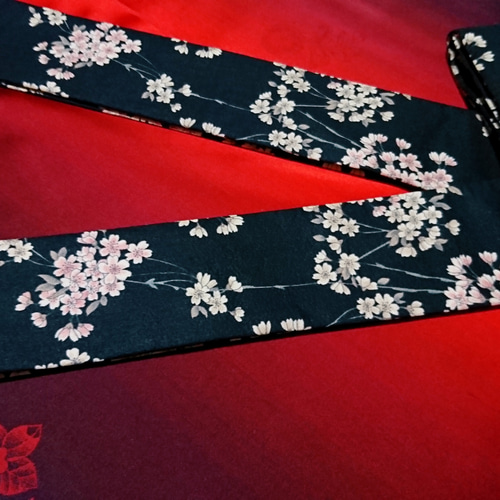 創作帯☆居合帯・半纏帯 桜模様 巾約7cm 和装小物（帯・半襟） kain 