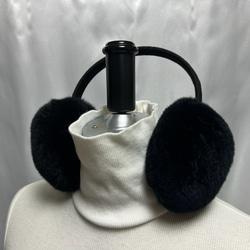 ミンクイヤーマフ バックアームタイプ ブルーアイリス(濃いグレー