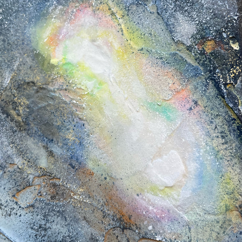 原画【時の輝き】作家作品/P6号/アクリル画/テクスチャーアート/肉筆