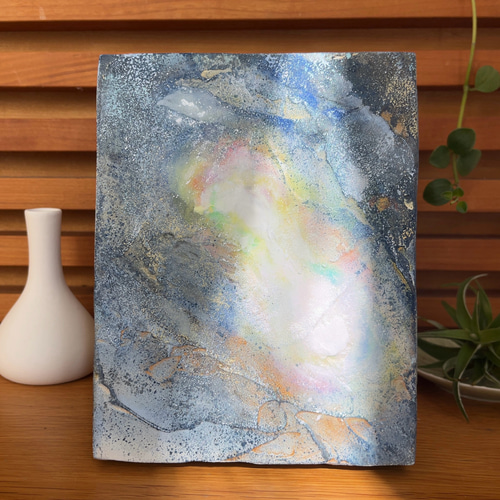 雫の光 ー宙 【原画/木製パネルF0/アクリル画】インテリア