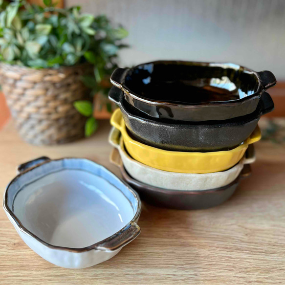 【麦山窯】グラタン皿　和モダン 4枚目の画像