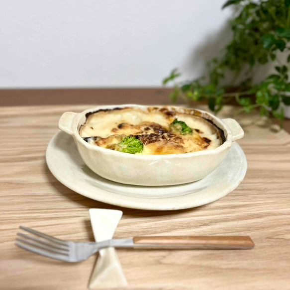 【麦山窯】グラタン皿　和モダン 3枚目の画像