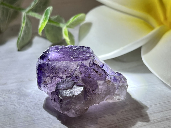 新疆産　320g パープル　フローライト　蛍石　ラフストーン　クラスター バイカラー✨ パープル フローライト 結晶 蛍石 ラフストーン