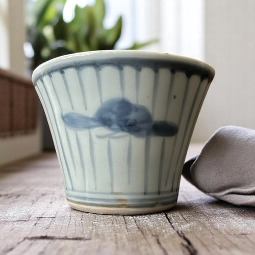 高速 割引 平日 20％OFF／20周年感謝] 【古伊万里】染付 花弁松紋様 蕎麦猪口 工芸品