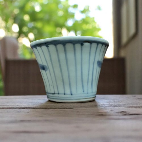 20％OFF／20周年感謝] 【古伊万里】染付 花弁松紋様 蕎麦猪口