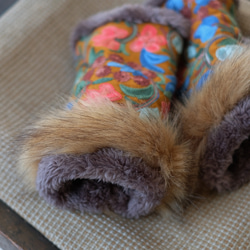 配套圍脖有售！ Suzanne 環保皮草手套（24w-12）駝色 第4張的照片