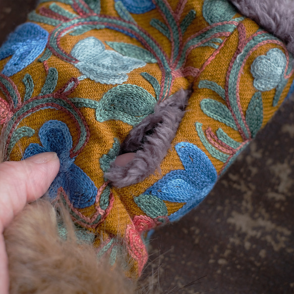 配套圍脖有售！ Suzanne 環保皮草手套（24w-12）駝色 第8張的照片