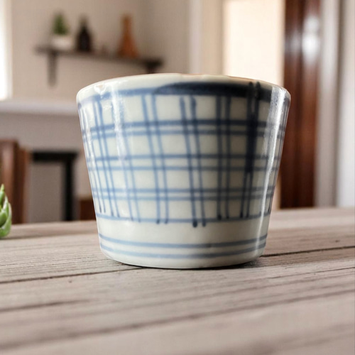 伊万里染付基盤文様蕎麦猪口 蛇の目高台 おちょこ・ぐい呑み・徳利