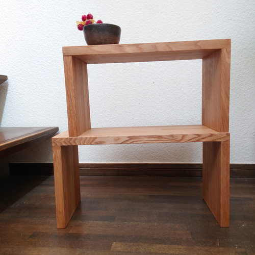 タモのコの字ラック、2点セット 棚・シェルフ・ラック nachi 73612