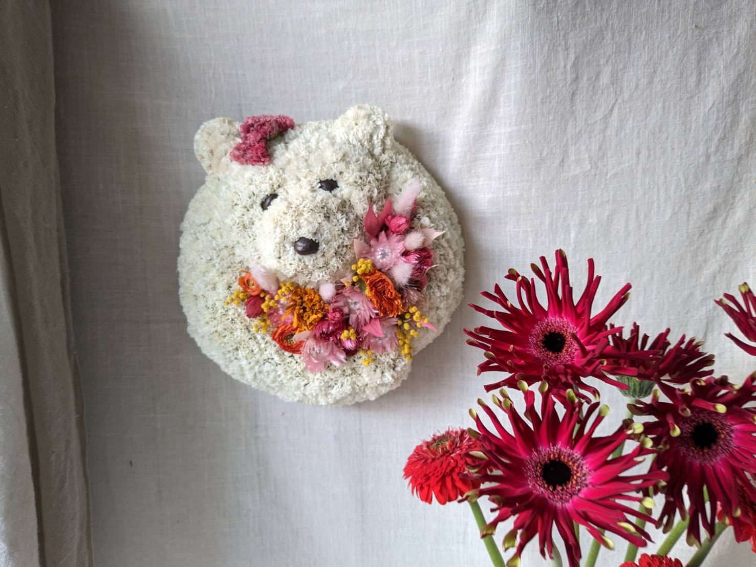 【受注制作】白くまの壁掛けオーナメント(Mサイズ)