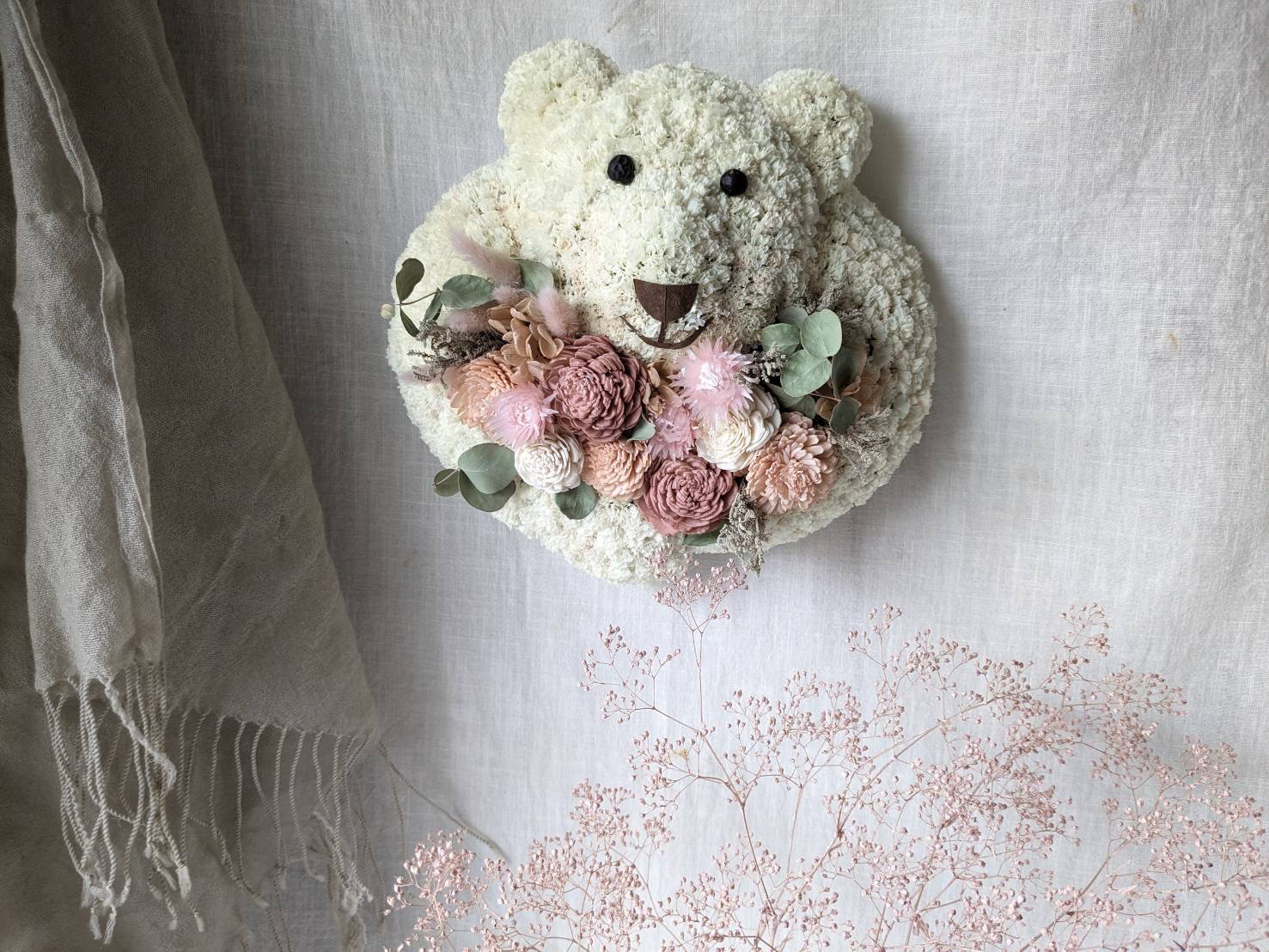 【受注制作】白くまの壁掛けオーナメント(Lサイズ)