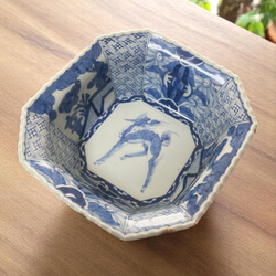 伊万里染付麒麟八角鉢＜金継ぎしました＞ お椀・ボウル・鉢 antique