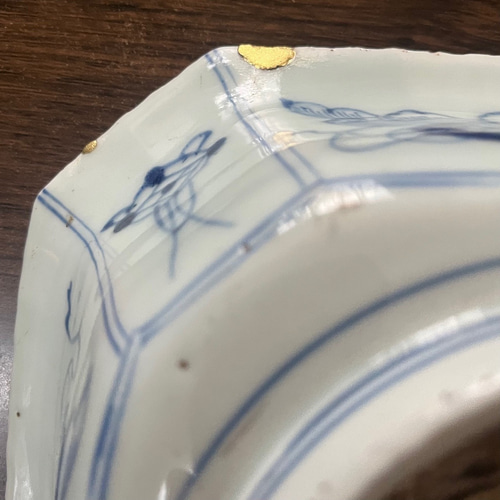 伊万里染付麒麟八角鉢＜金継ぎしました＞ お椀・ボウル・鉢 antique