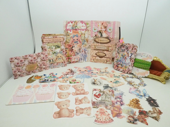 スイーツ系♡コラージュ素材set♡お花　おすそ分けファイル　A4デザインペーパー スイーツ系♡コラージュ素材set♡お花おすそ分けファイルA4