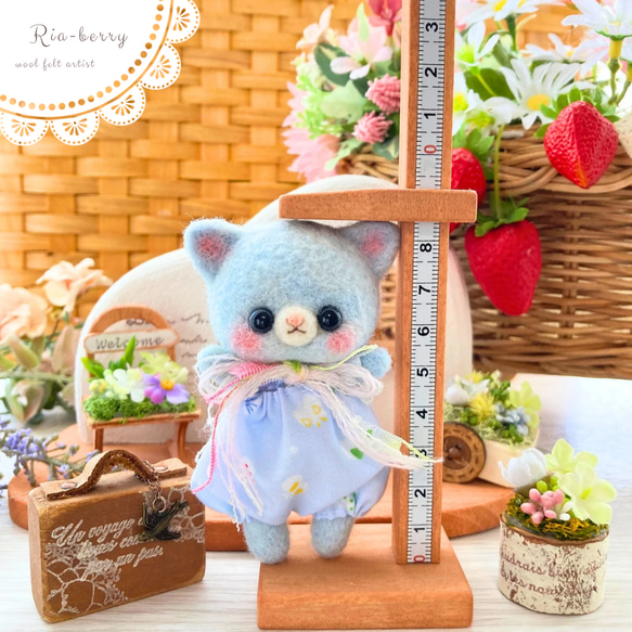 水色♡こねこのエマちゃん 羊毛フェルト Ria-berry 通販 18330258