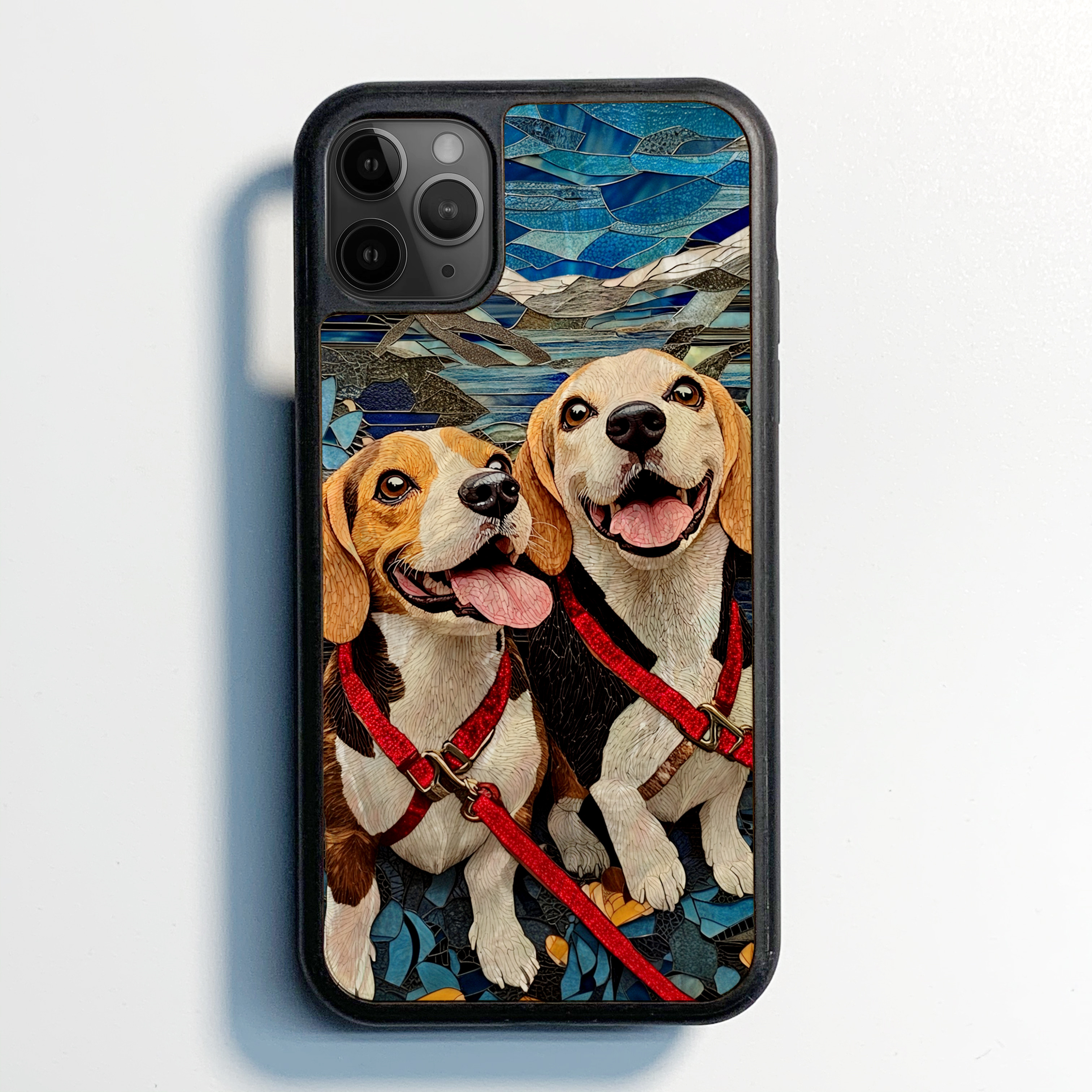 ビーグル犬 螺鈿風 名入れ可 天然貝シェル iPhone 17 16 全機種対応 ケース ソフト 耐衝撃カバー 056
