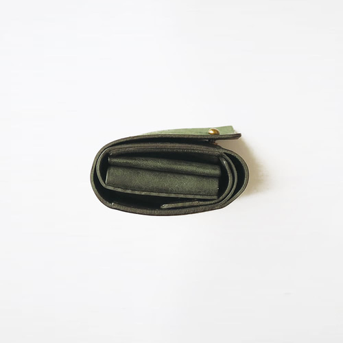 使いやすい 三つ折り財布 （ギボシVer）【グリーン】 革 メンズ