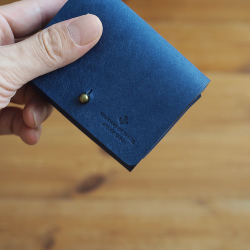 使いやすい 三つ折り財布 （ギボシVer）【ブルー×ブラウン】 革 メンズ