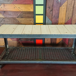 無塗装でアイアンなお洒落ごみ箱♪ 230×280×550mm キャスター