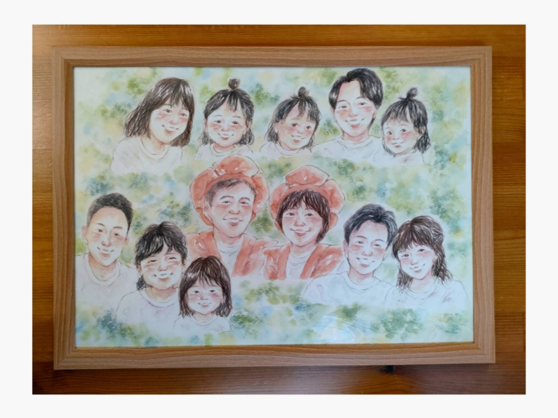 似顔絵 還暦祝い 米寿 古希 イラスト A3 両親贈呈品 子育て感謝状 ギフト 水彩 オーダーメイド