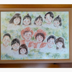 似顔絵 A4 還暦祝い 似顔絵オーダー イラスト 名入れ ギフト 両親贈呈