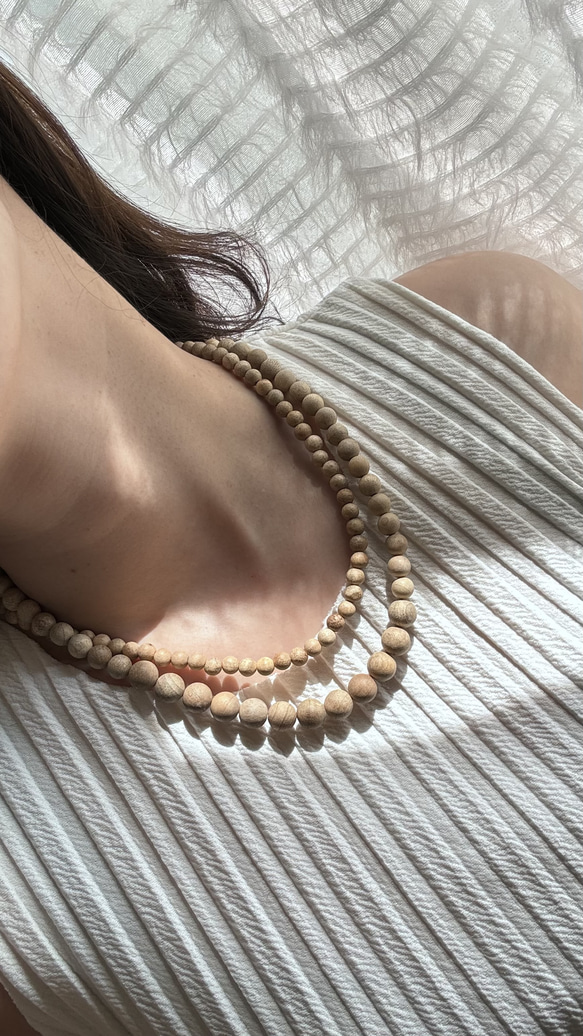 白檀♡2連ネックレス♡10.8.6㎜ミックス ネックレス・ペンダント  