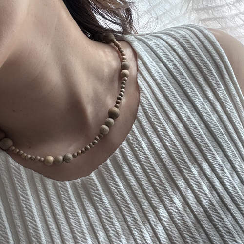 白檀♡10.8.4㎜ミックス♡ネックレス♡マグネット金具 ネックレス  