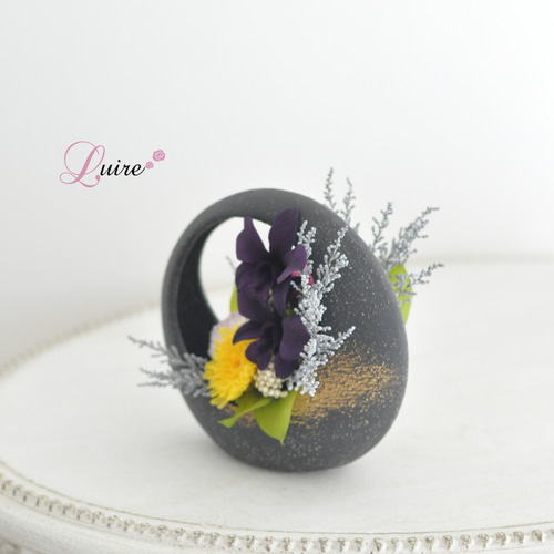 デンファレ、ぽんぽん菊の仏花、お供え花、お悔みに 和風 プリザーブド