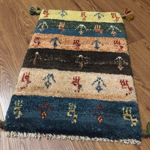 ギャッベ ペルシャ絨毯 117x87cm ギャベ 玄関マット 手織り ラグ 絨毯 ペルシャギャッベ (ギャベ) ギャッベ 玄関マット No.GM-337 カーペット