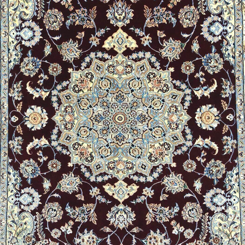 ペルシャ絨毯 ナイン産 6La No:CZN-130 リビング カーペット・絨毯