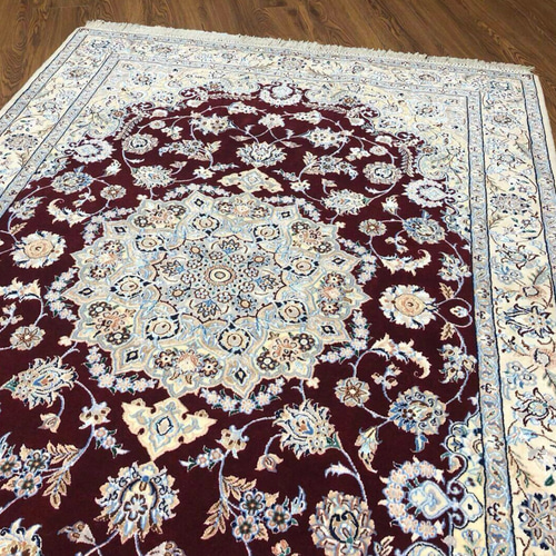 ペルシャ絨毯 ナイン産 6La No:CZN-130 リビング カーペット・絨毯